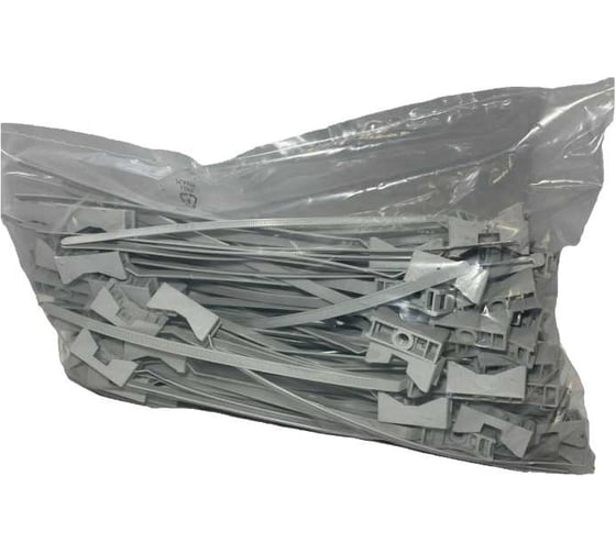 Хомут-стяжка пластиковый серый с фиксатором под саморез Elematic ELEFIX 280x40-63 565961