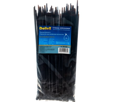 Хомут стяжка DolleX 3,6х200 нейлоновая уп. 100 шт. черный SN-420