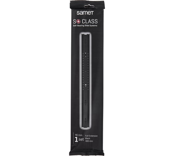 Шариковые направляющие SAMET SO CLASS Black накладные, 46 мм, без доводчика, 400 мм 115289