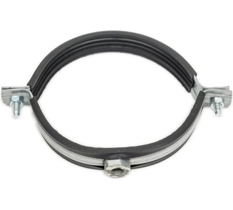 Хомут оцинкованный с резиновым уплотнителем Terma 120-129 мм, (4 1/2") с гайкой М10 24044 18970