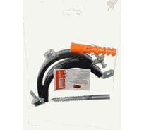 Хомут оцинкованный с резиновым уплотнителем Terma 4 1/2" 120-129 мм, с гайкой М10, компл.шпилькой-шуруп.+дюб. 24273 17774