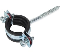 Хомут оцинкованный с резиновым уплотнителем Terma 3/4" 25-28 мм, с шурупом 24003 28703