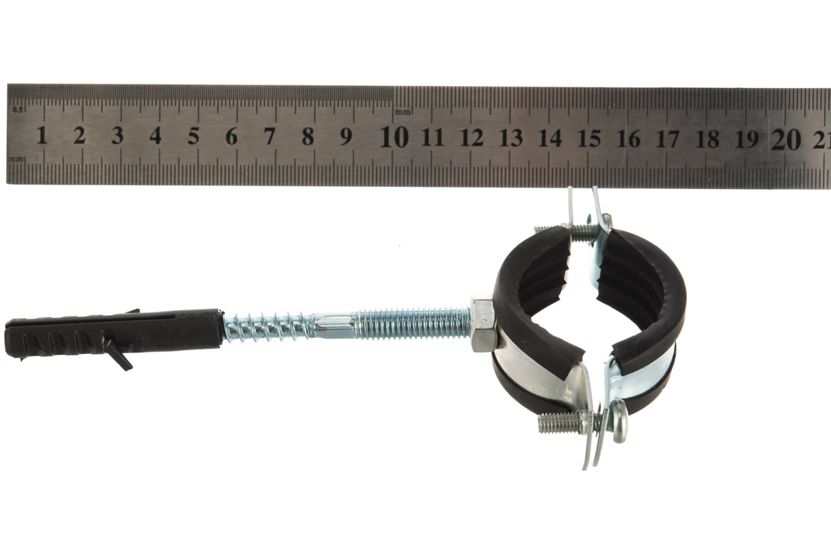 Металлорезиновый хомут с дюбелем и шурупом СТМ 1 32-36 мм CHSR0001 ...