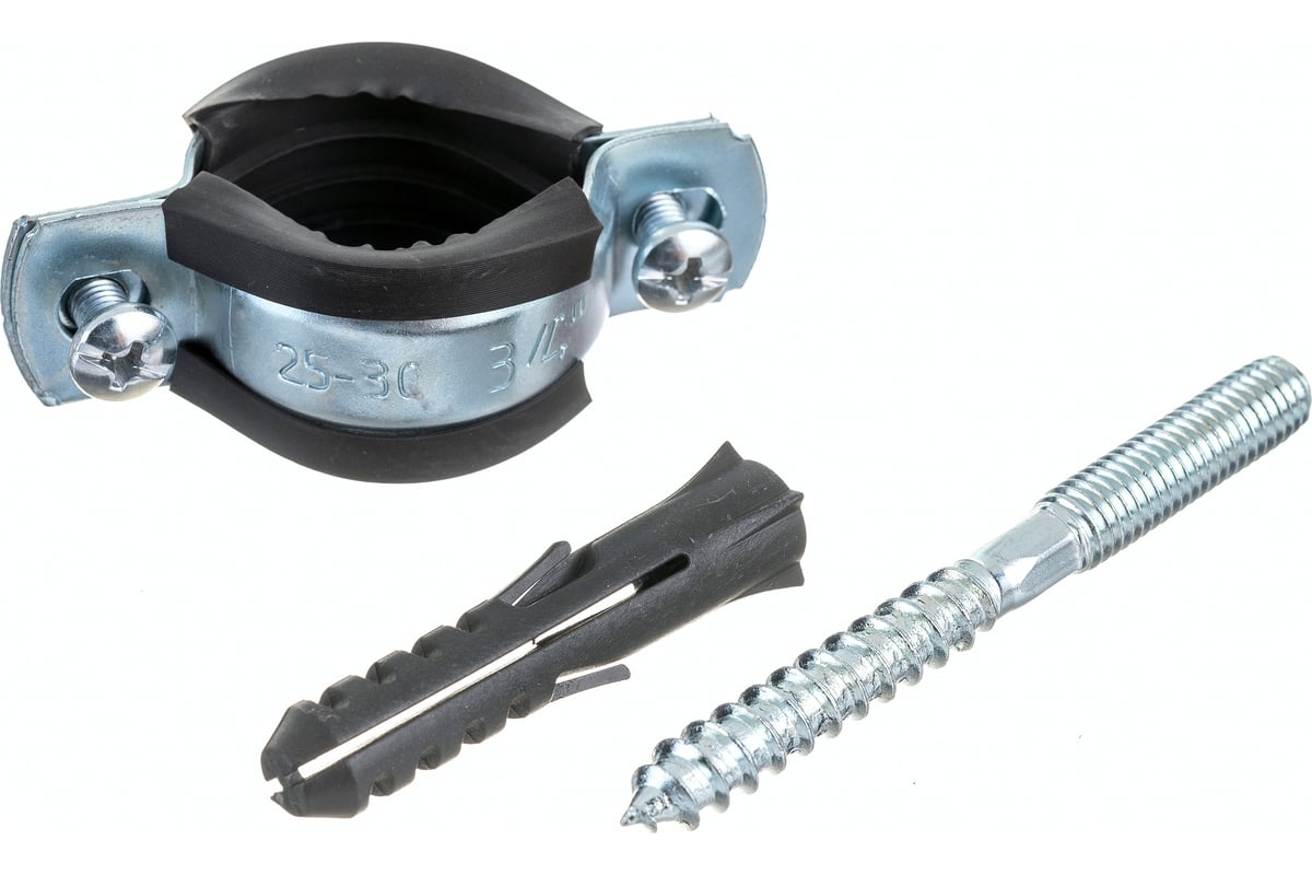 Металлорезиновый хомут с дюбелем и шурупом СТМ 3/4 26-30 мм CHSR0034 ...