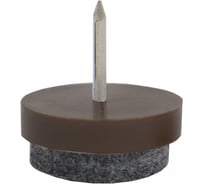 Подпятник с гвоздём и фетром AKS одинарный, коричневый, 10 шт. 79509