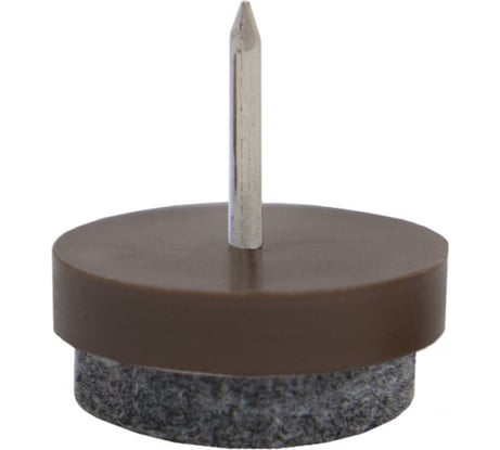 Подпятник с гвоздём и фетром AKS одинарный, коричневый, 10 шт. 79509