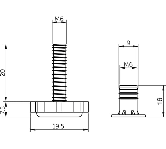 Регулятор уровня AKS М6 муфта регулятора, 10 шт., черный 39348