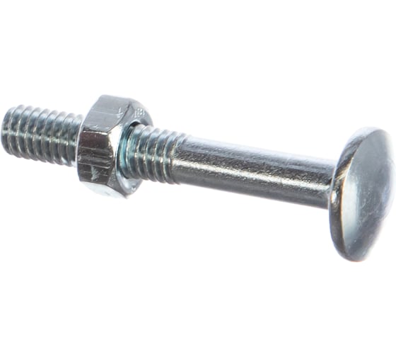 Мебельный болт с усом Element DIN 607 6x40 с гайкой, белый цинк 8 шт 244430