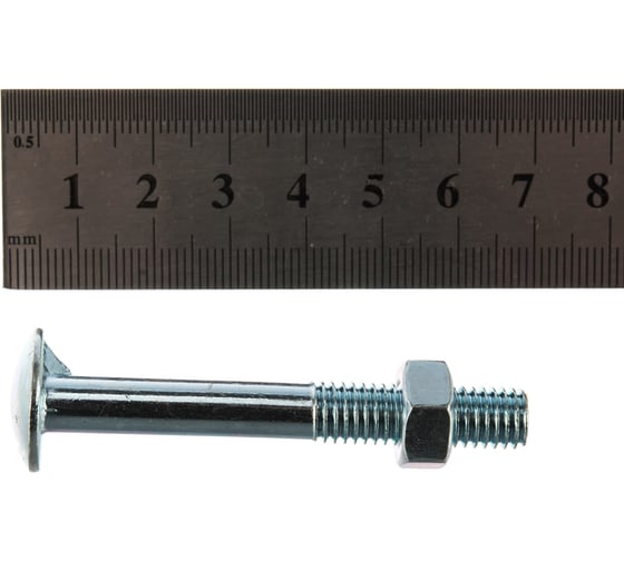 Мебельный болт с усом Element DIN 607 8x60 с гайкой, белый цинк 3 шт 244460