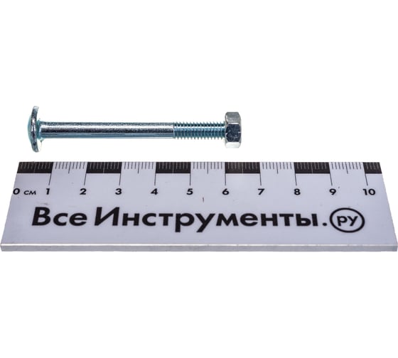 Мебельный болт с усом Element DIN 607 6x60 с гайкой, белый цинк 6 шт 244450