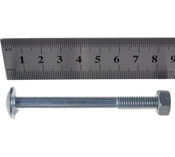 Мебельный болт с усом Element DIN 607 8x80 с гайкой, белый цинк 2 шт 244480