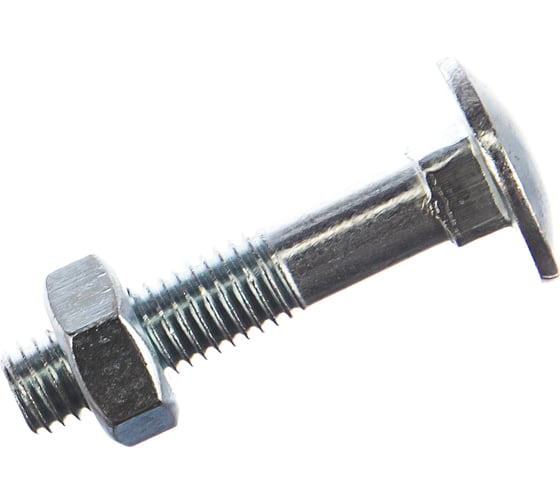 Мебельный болт Element DIN 603 10x50 с гайкой, белый цинк 2 шт 021280