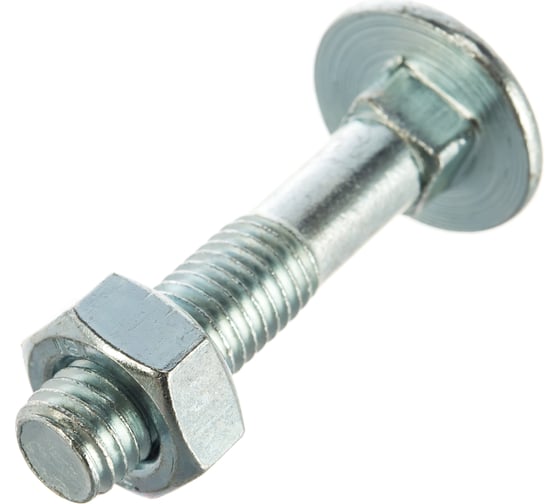 Мебельный болт Element DIN 603 10x50 с гайкой, белый цинк 2 шт 021280