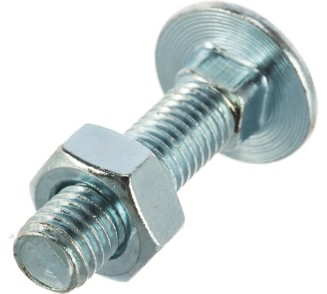 Мебельный болт Element DIN 603 10x40 с гайкой, белый цинк 2 шт 021320