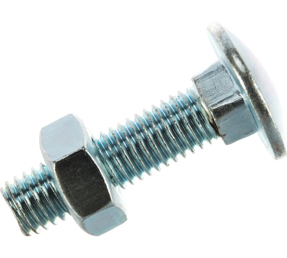 Мебельный болт Element DIN 603 10x40 с гайкой, белый цинк 2 шт 021320