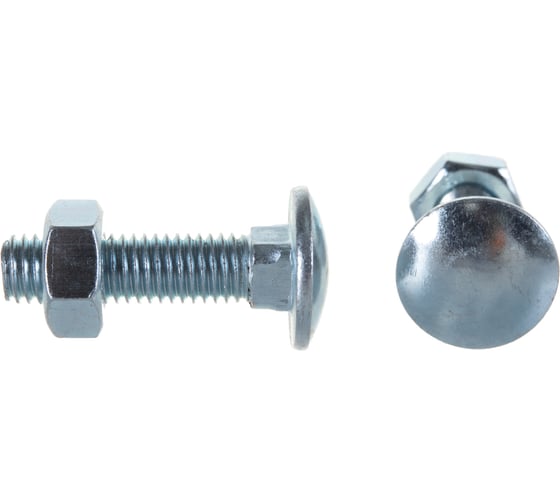 Мебельный болт Element DIN 603 10x40 с гайкой, белый цинк 2 шт 021320