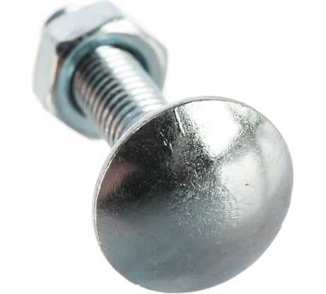 Мебельный болт Element DIN 603 6x30 с гайкой, белый цинк 10 шт 021480