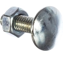 Мебельный болт Element DIN 603 6x20 с гайкой, белый цинк 10 шт 021490