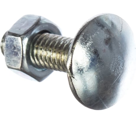 Мебельный болт Element DIN 603 6x20 с гайкой, белый цинк 10 шт 021490