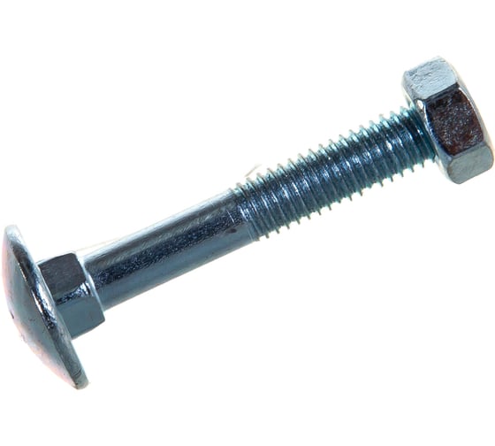 Мебельный болт Element DIN 603 6x40 с гайкой, белый цинк 8 шт 021470