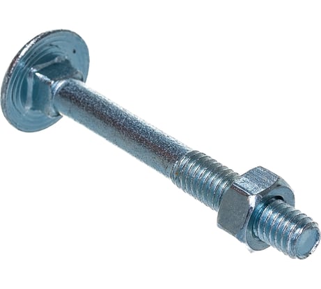 Мебельный болт Element DIN 603 6x50 с гайкой, белый цинк 8 шт 021460