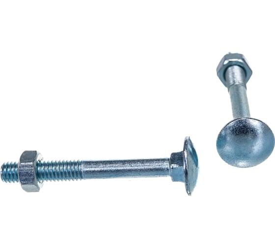 Мебельный болт Element DIN 603 6x50 с гайкой, белый цинк 8 шт 021460