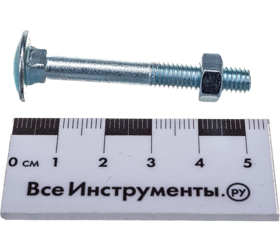 Мебельный болт Element DIN 603 6x50 с гайкой, белый цинк 8 шт 021460
