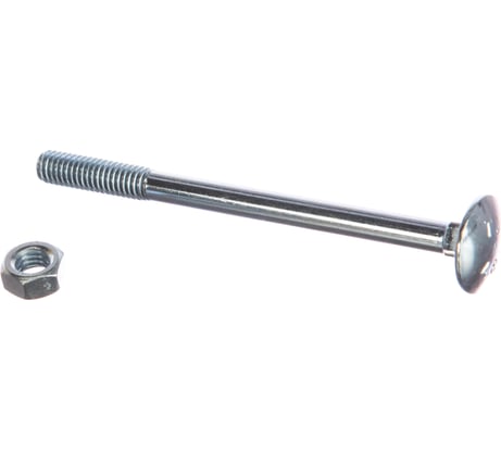 Мебельный болт Element DIN 603 6x80 с гайкой, белый цинк 6 шт 021420