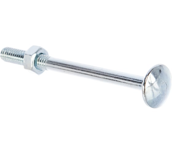 Мебельный болт Element DIN 603 6x70 с гайкой, белый цинк 6 шт 021430