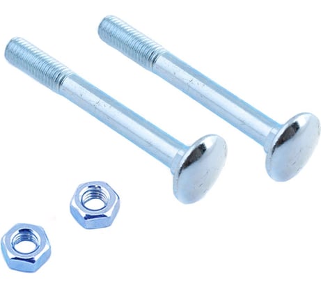 Мебельный болт Element DIN 603 6x60 с гайкой, белый цинк 6 шт 021440