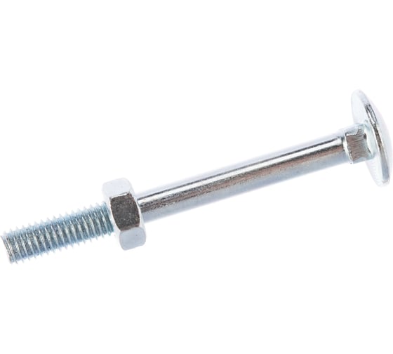 Мебельный болт Element DIN 603 6x60 с гайкой, белый цинк 6 шт 021440
