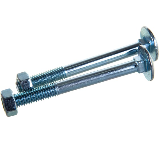 Мебельный болт Element DIN 603 6x60 с гайкой, белый цинк 6 шт 021440