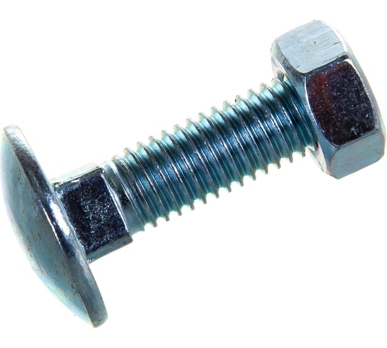 Мебельный болт Element DIN 603 8x30 с гайкой, белый цинк 6 шт 021410