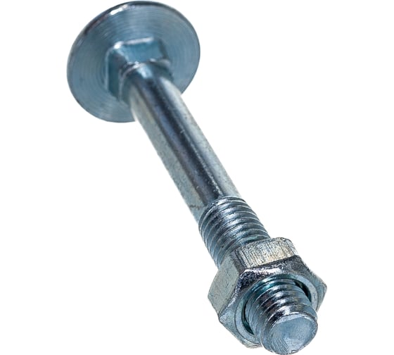 Мебельный болт Element DIN 603 8x60 с гайкой, белый цинк 4 шт 021370