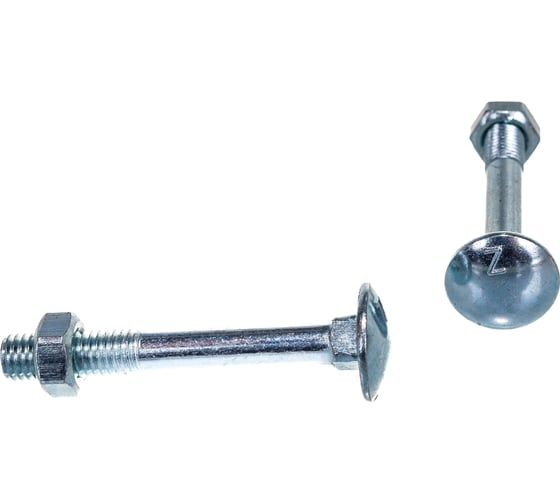 Мебельный болт Element DIN 603 8x60 с гайкой, белый цинк 4 шт 021370