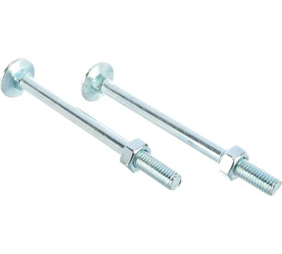 Мебельный болт Element DIN 603 8x100 с гайкой, белый цинк 2 шт 021330 1