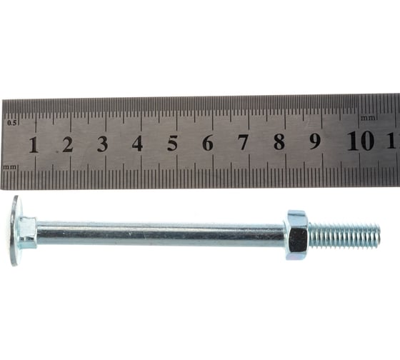 Мебельный болт Element DIN 603 8x100 с гайкой, белый цинк 2 шт 021330