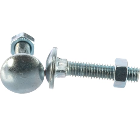 Мебельный болт Element DIN 603 5x25 с гайкой, белый цинк 10 шт 293130