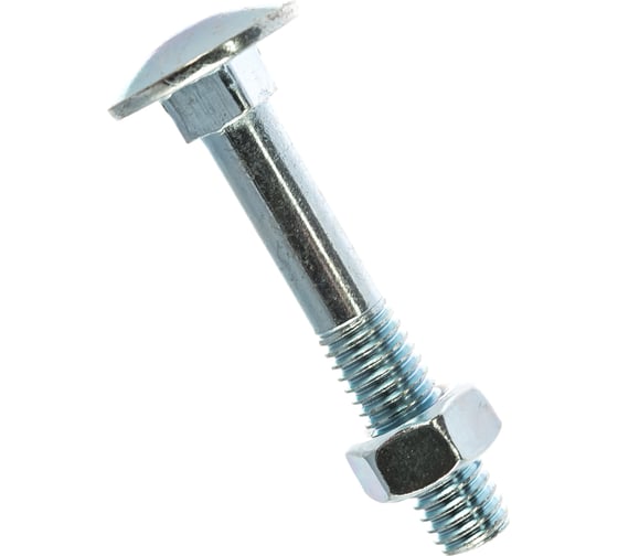 Мебельный болт Element DIN 603 8x50 с гайкой, белый цинк 4 шт 021380