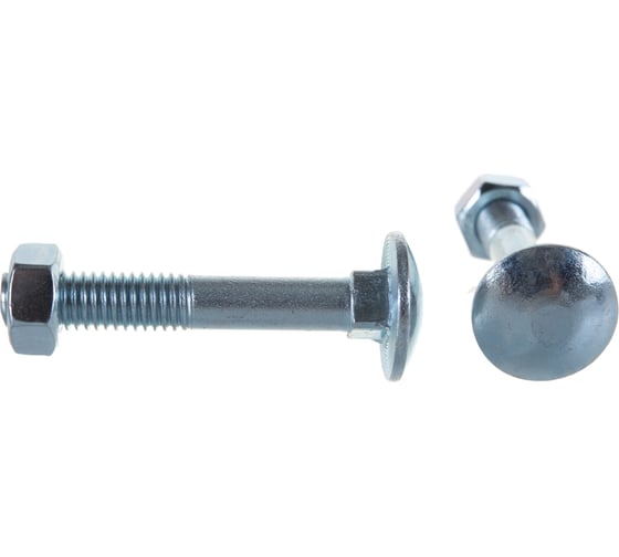 Мебельный болт Element DIN 603 8x50 с гайкой, белый цинк 4 шт 021380