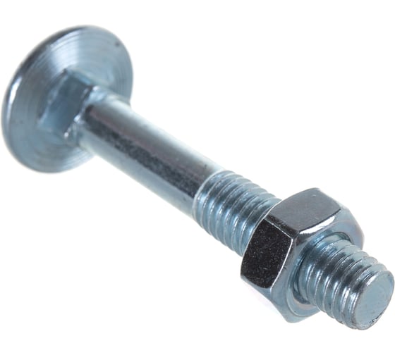 Мебельный болт Element DIN 603 8x50 с гайкой, белый цинк 4 шт 021380
