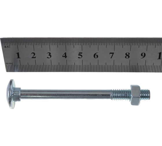 Мебельный болт Element DIN 603 8x90 с гайкой, белый цинк 2 шт 021340