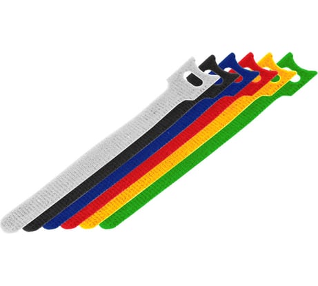 Набор многоразовых хомутов на липучке REXANT 210х16мм, цветные 12 шт 07-7210