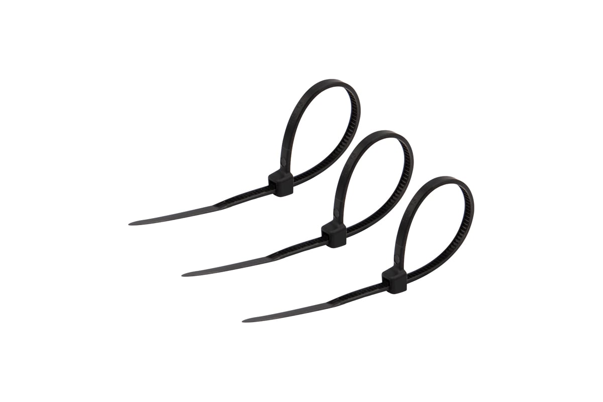 Нейлоновая кабельная стяжка REXANT 100x2,5мм, черная 500 шт/уп 07-0101 ...