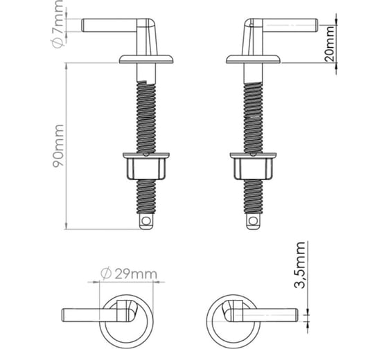 Крепеж для сиденья унитаза AV Engineering AVE129706