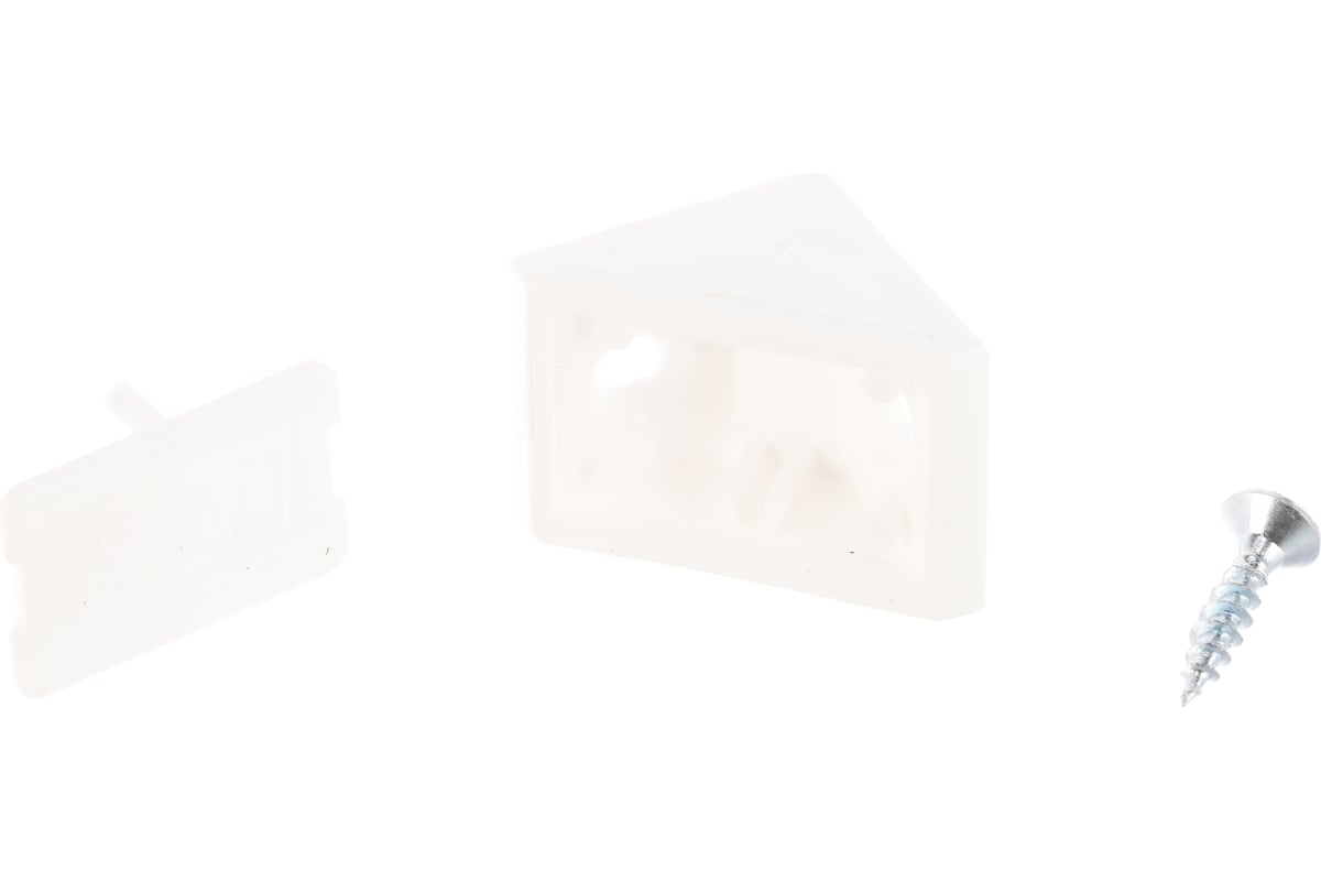 Мебельные пластиковые уголки Element с шурупом, белые 6 шт 021640 .