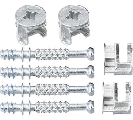 Набор для стяжки фасада Element №1 для ДСП 16мм белый цинк 4 шт 062550