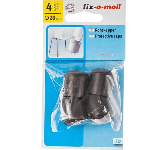 Защитный наконечник для мебельных ножек Стройбат fix-o-moll D20мм черный 4 шт 246260