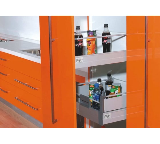 Рейлинги для выдвижного ящика Fit 400 мм без адаптера серый 03.004.400 GR
