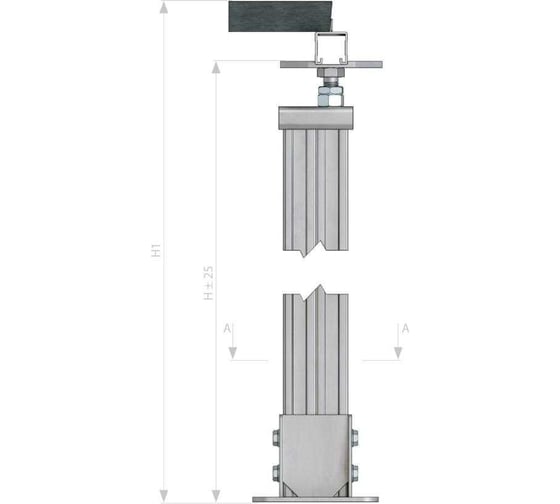 Стойка фальшпола Система КМ двойная, 41x41 мм, l1575 мм, регулировка 1550-1600 мм, 2 шт. lo48780 2SFR41-1575